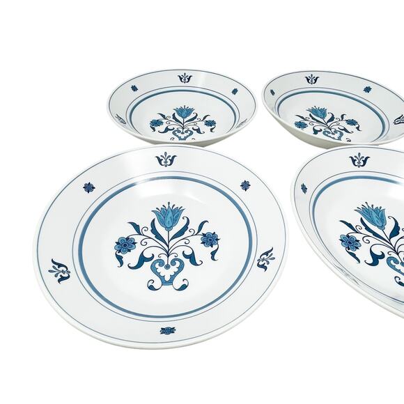 Noritake Progression Blue Haven Set of 4 Soup Salad Bowl Blue White Ceramic 9004 - Picture 2 of 6